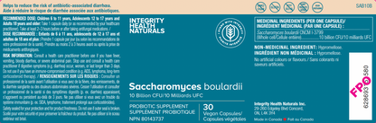 Saccharomyces Boulardii 10 Billion | 30 Capsules